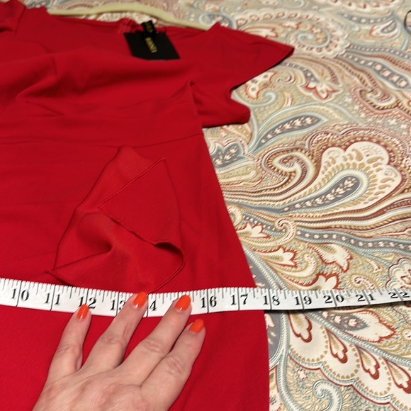 NWT WOOSEA M red Women's Split Bodycon Mermaid Evening Cocktail Long Dress - Picture 9 of 9